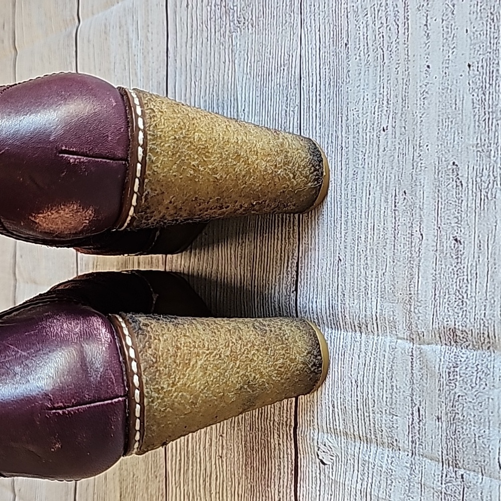 Tory Burch 6M maroon/burgundy zip up platform booties - Picture 8 of 11